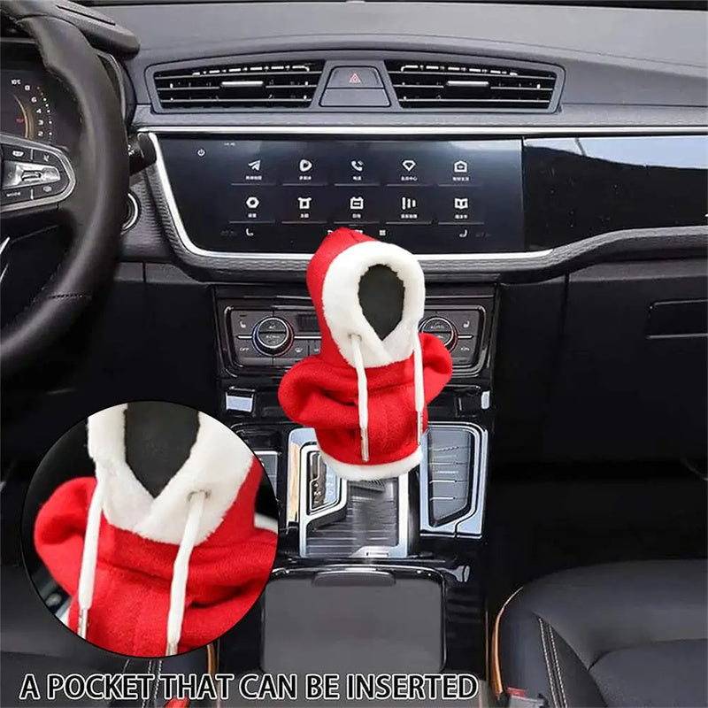 Christmas Hoodie Car Gearshift Cover Christmas Decor Gearshift Hoodie Car Gearshift Knob Cover Manual Handle Gear Change Lever Cover